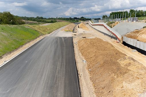 Highway Construction in Cracov. Poland. No people.