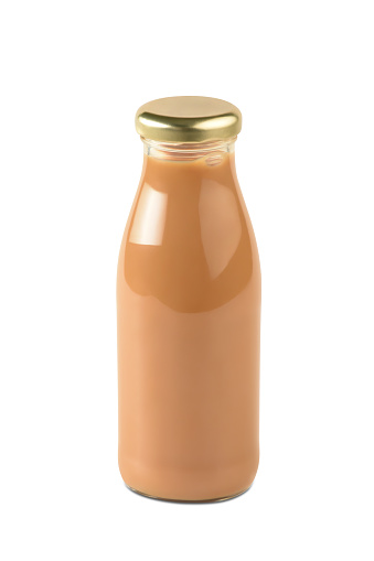 Cold coffee bottle isolated on the white background with clipping path