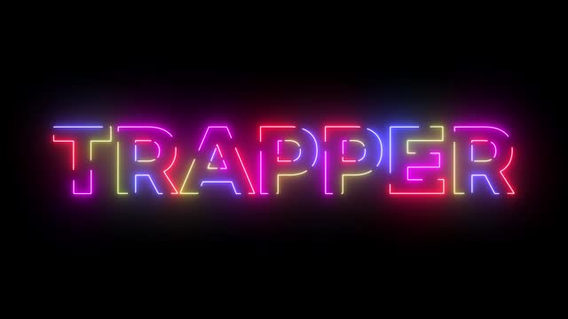 Trapper colored text. Laser vintage effect. Infinite loopable