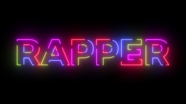 Rapper colored text. Laser vintage effect. Infinite loopable