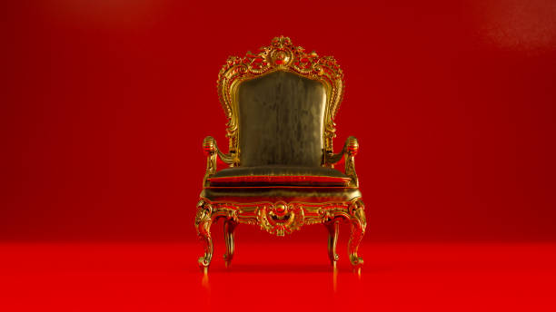 istock red king armchair on red background, king throne 1497934312