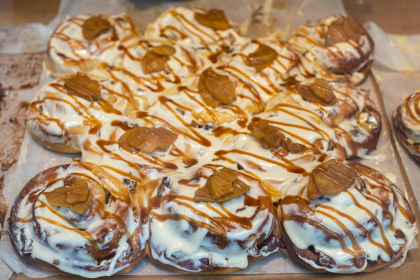 istock Irresistible Caramel Cinnamon Rolls: A Sweet Delight at an Artisan Bakery 1497936571