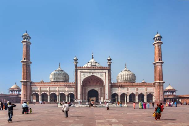 jama masjid mosquée, le vieux delhi, inde. - friday mosque photos et images de collection
