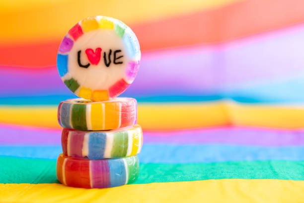 istock LGBTQ colored candy with the word LOVE written on it. 1497941778
