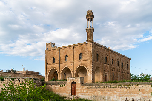The historical Bethil Church in the Midyat district of Mardin province. It is an old orthodox church built of stones. Shot with a full-frame camera in daylight.