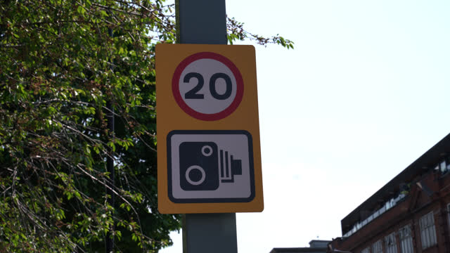Speed Limit Camera Traffic Sign In London
