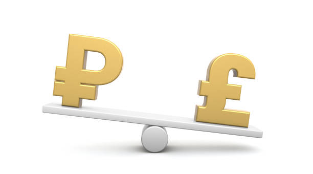 istock Ruble to Pound Currency Exchange isolated on white background. Currency Exchange 3d. 1497953837
