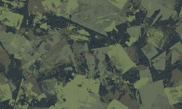 Seamless camo grunge textures wallpaper background Seamless green grunge textured camouflaged abstract patterns and lines wallpaper vector background hunting sport stock illustrations