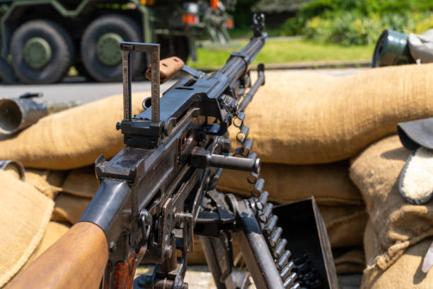 istock Soviet NSV heavy machine gun with sandbags 1497959238