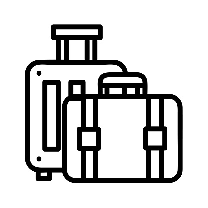 Luggage Vector icon, Outline style, isolated on white Background.