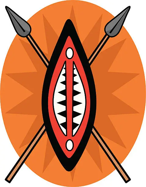 Vector illustration of African shield