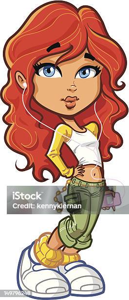 Pretty Redhead Stock Illustration - Download Image Now - Adult, Attitude, Avatar