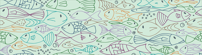 Simple Colored Fish Pattern Background Fish Seamless Pattern Colorful Background With Fish Stock Illustration ...