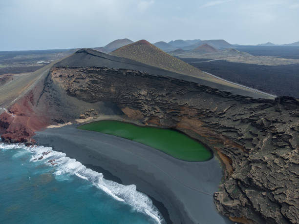 istock Green lagoon (lake) at El Golfo, Lanzarote 1497971637