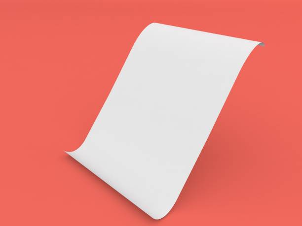 istock Curved office sheet of A4 paper on a red background. 1497972741
