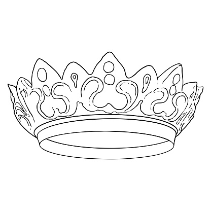 Crown of twelve stars drawing, represent the twelve apostles, and symbol of Saint Mary exalted status as the Queen of Heaven. Representation of Mary's purity and her sinlessness, mother of Jesus.