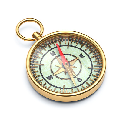 Cartoon compass 3D rendering illustration isolated on white background