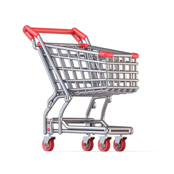 istock Cartoon shopping cart 3D 1497979081