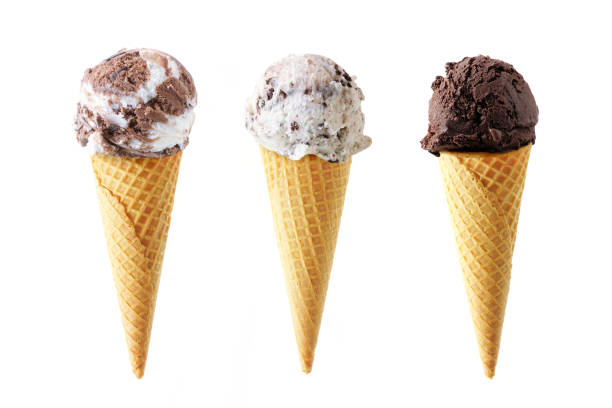 istock Chocolate ice cream cone assortment isolated on a white background 1497986519
