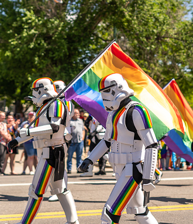 Alpine Garrison Group in Salt Lake City, Utah's lgbtqia+ Pride Parade on June 04th, 2023. SLC United States.
