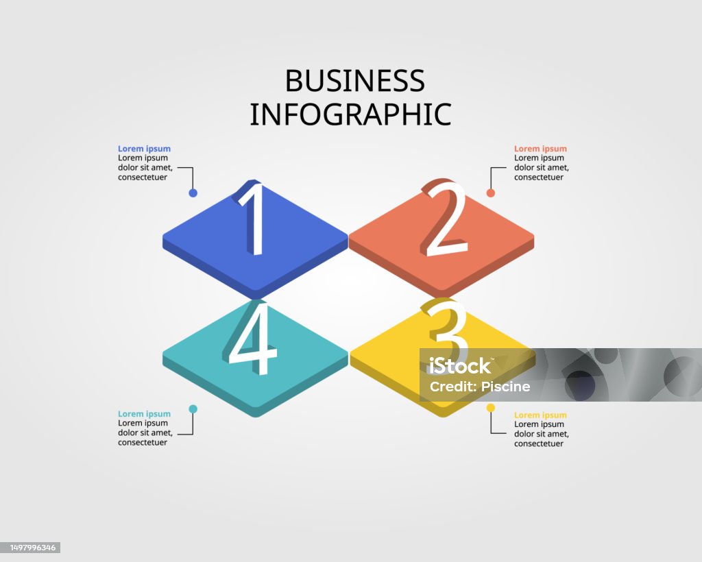 Square Chart Graph Quick Reference Square Chart Template For Infographic For Presentation For 4 Element ...