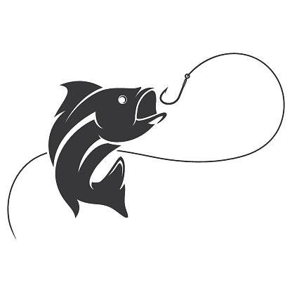fishing logo for fishing club vector icon illustration design