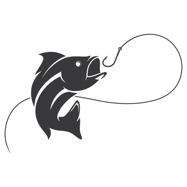 Vector illustration of fishing logo for fishing club vector icon illustration