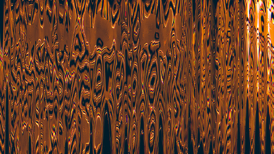 Glitch texture. Static distortion. Digital artifacts. Orange black color creative noise design on dark illustration abstract background.