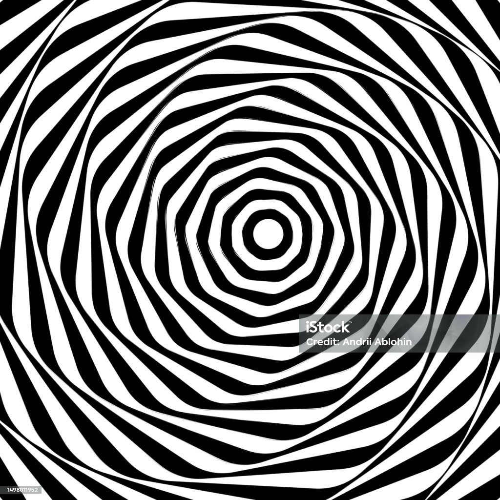 Pinwheel Visual Black And White Twisty Pattern With Moving Kaleidoscope Texture Vortex ...
