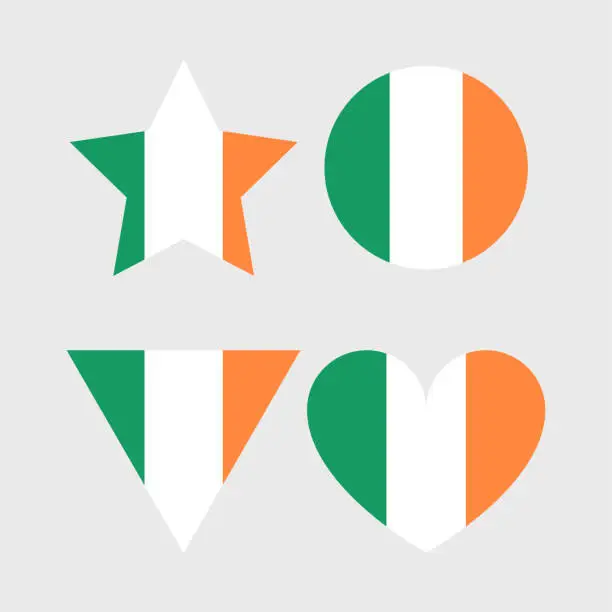 Vector illustration of Ireland flag vector icon. Irish flag illustration