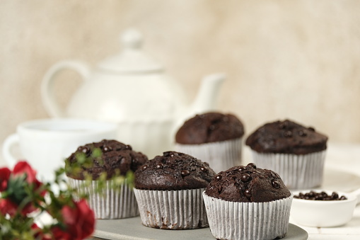 Homemade delicious chocolate muffin