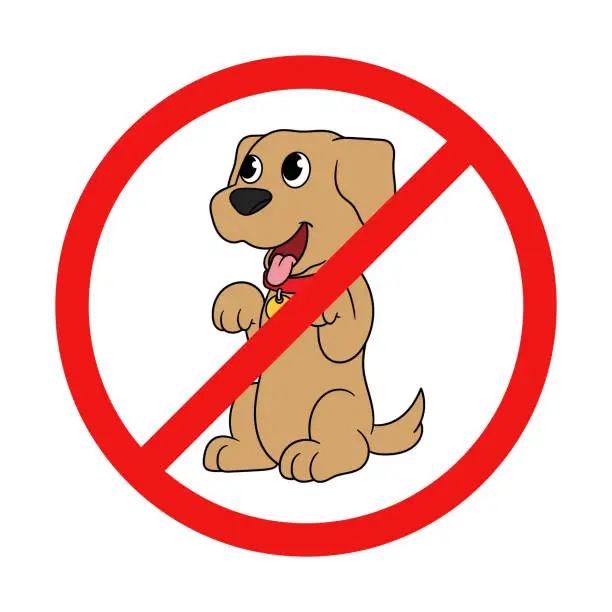 Vector illustration of No Puppy Sign on White Background