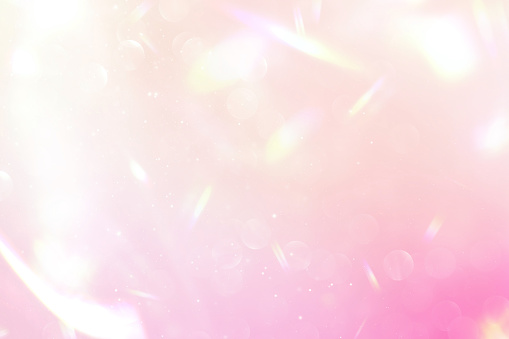 Glowing Background with Prism Rainbow Light Overlay.Pink.Vibrant Gradient.Pastel Dreams.Soft Pastels.