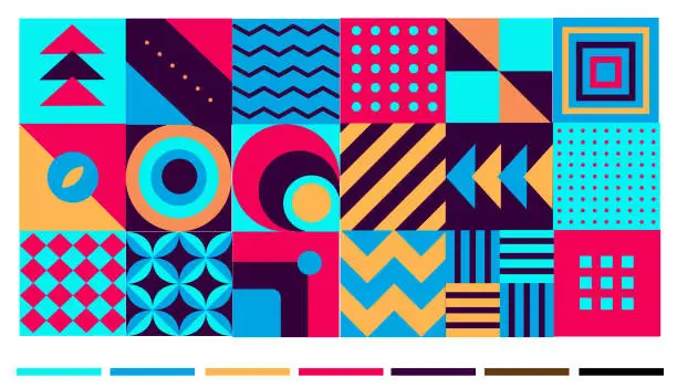 Vector illustration of illustration for decoration. abstract patterns that let the colors stand out.creativity from wall to wall A modern collage that combines different visual elements.