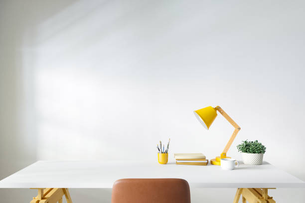 istock Workspace home office desk supplies on office workplace. 1498036804