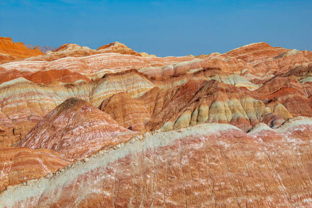 istock Rainbow mountain and blue sky background at Zhangye Danxia National Geopark 1498036824