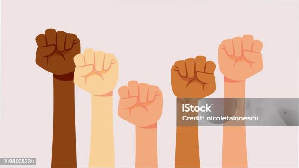 Hand Protest Draw Protest Hands Fighting In Manifestation Poster Vector Design Stock ...