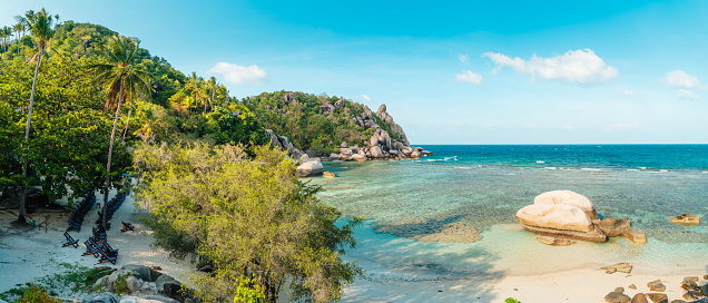 Beach, bay and rocks at sea Koh Tao, Thailand