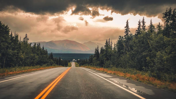 istock Traveling Along Alaska Highway at Sunset 1498045217