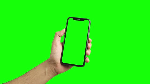 Phone, green screen, green screen of phone, smartphone green screen, hand holding phone