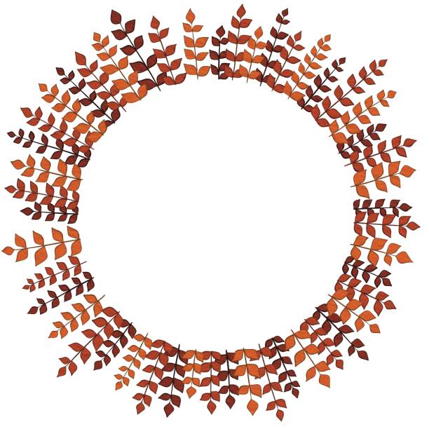 ilustrações de stock, clip art, desenhos animados e ícones de bunch of red leaves wreath illustration for decoration on autumn season and thanksgiving festival. - fern forest ivy leaf