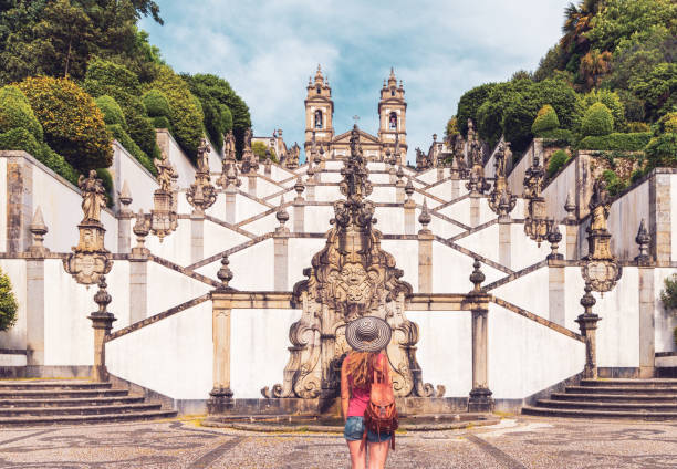 Sanctuary of Bom Jesus- Braga in Portugal stock photo