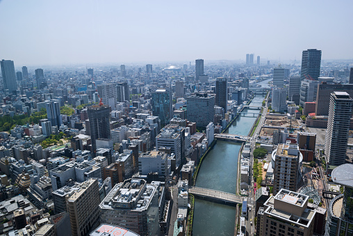 View of the Tosabori River in Osaka