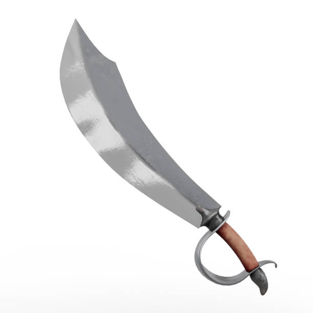 istock Antique Sword Sabre Weapon on White Background. Template Object for Thematic Clipart. 3D Illustration. File with Clipping Path. 1498049721