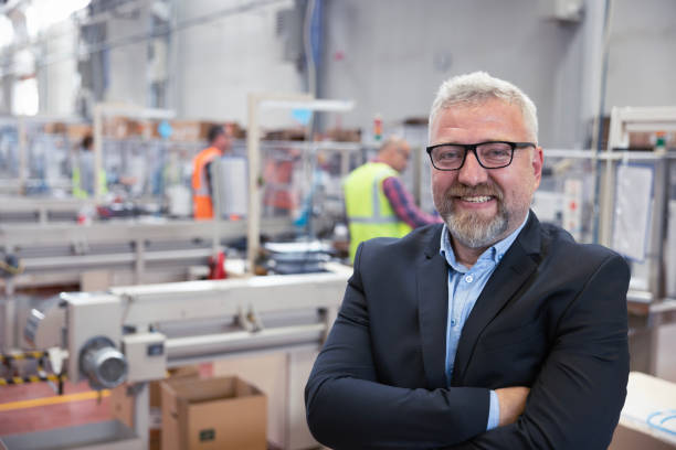 Male manager in Factory stock photo