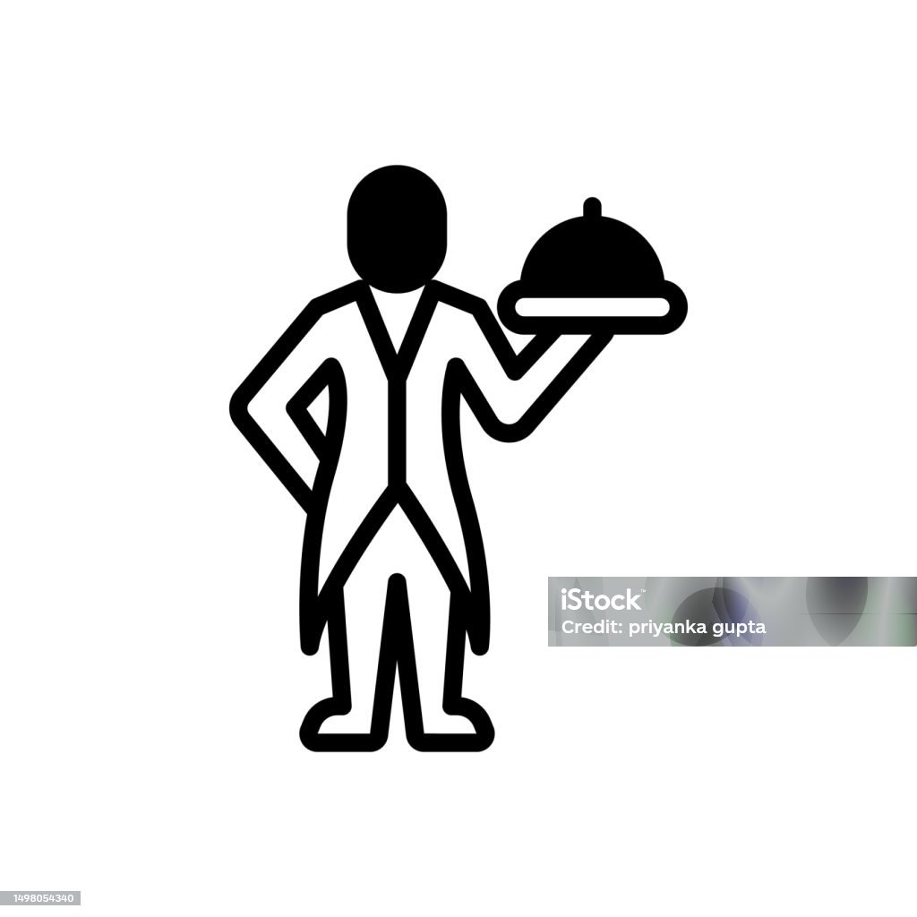Butler Service Sign Butler Servant Stock Illustration - Download Image Now - Butler ...