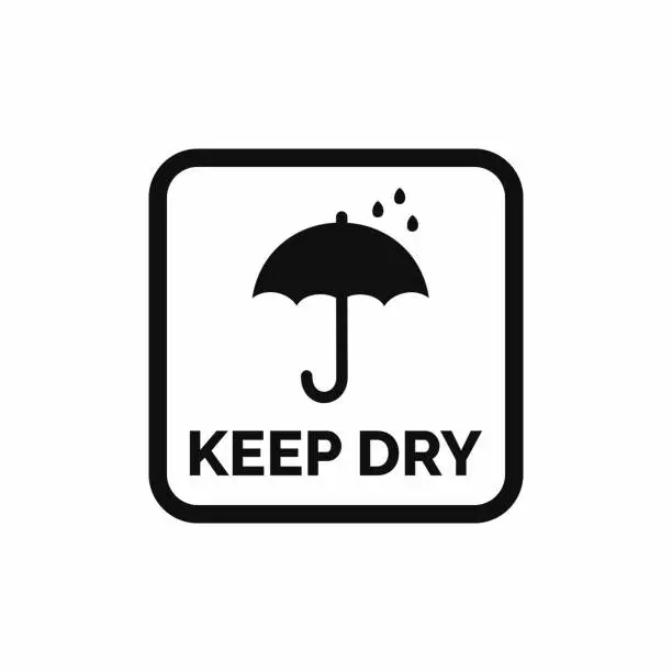 Vector illustration of Keep dry packaging mark icon symbol vector