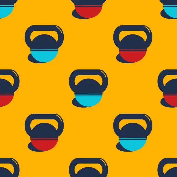 Vector illustration of Seamless pattern with kettlebells