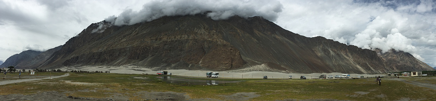 Panorama view of mountain scenery in Ladakh, India.