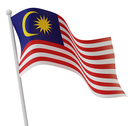 Close up Malaysian flag in Kuala Lumpur, Malaysia